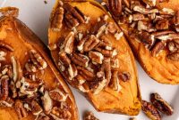Maple Cinnamon Pecan Roasted Sweet Potatoes