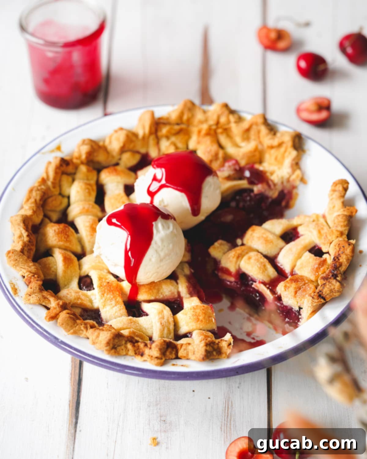 Beyond the Bowl: Creative Frozen Cherry Recipes 11 a vegan cherry pie with ice cream