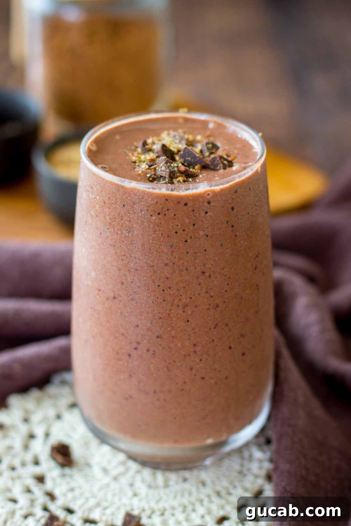 Beyond the Bowl: Creative Frozen Cherry Recipes 3 a glass of chocolate smoothie
