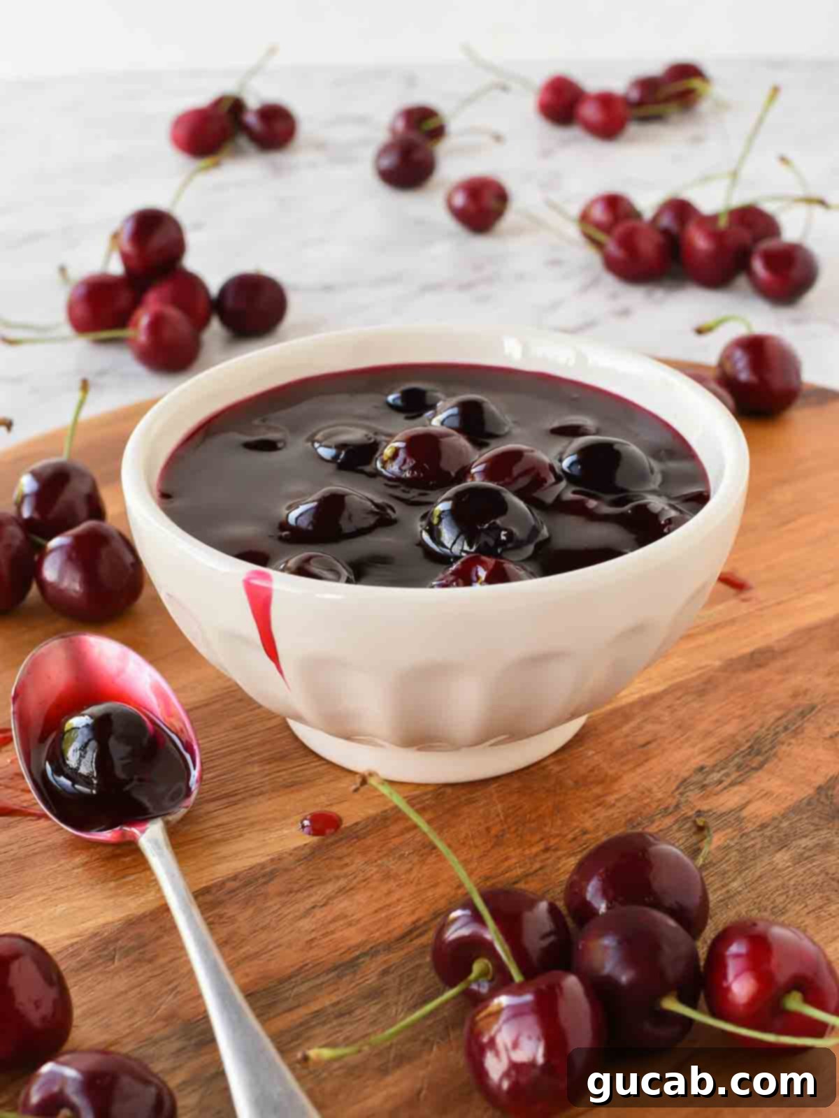 Beyond the Bowl: Creative Frozen Cherry Recipes 6 a bowl of sweet cherry sauce