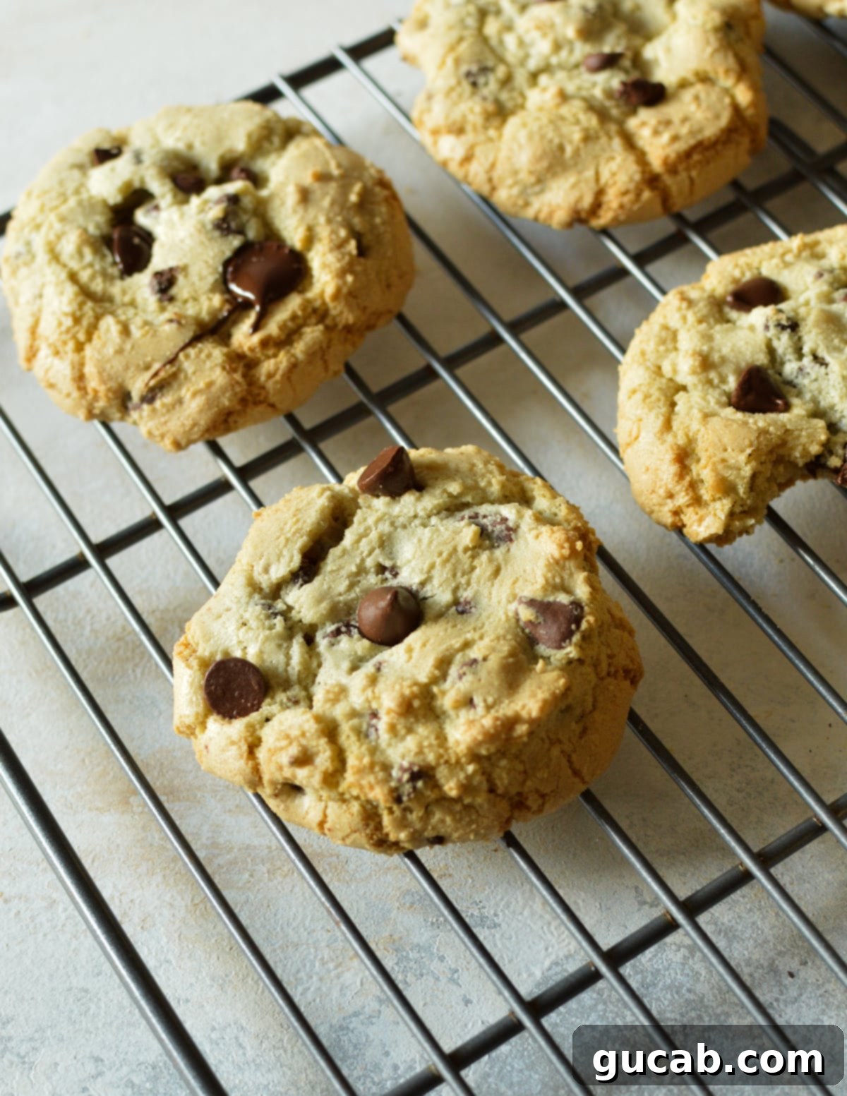 chocolate chip cookies on a wire rack