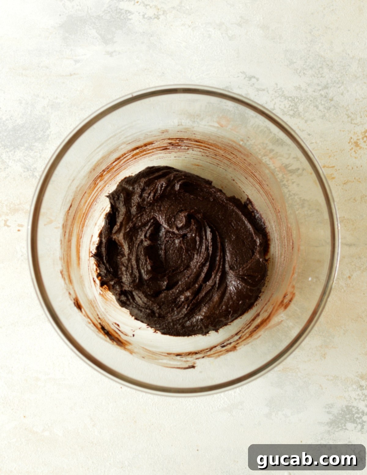 No-Bake Fudgy Brownie Indulgence 6 a bowl of smooth, fudgy brownie batter
