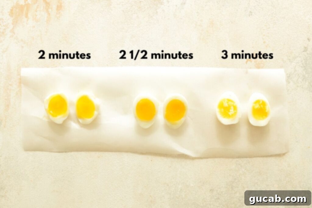 soft boiled eggs with cooking times