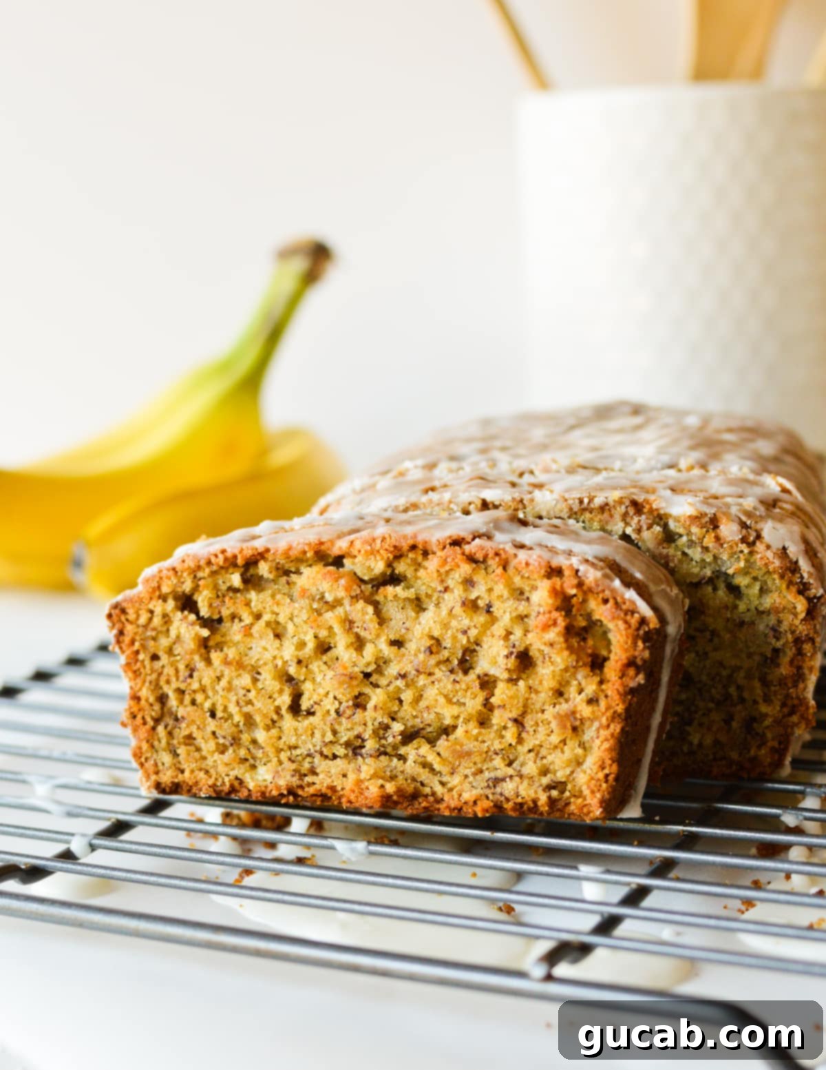 a slice of banana bread