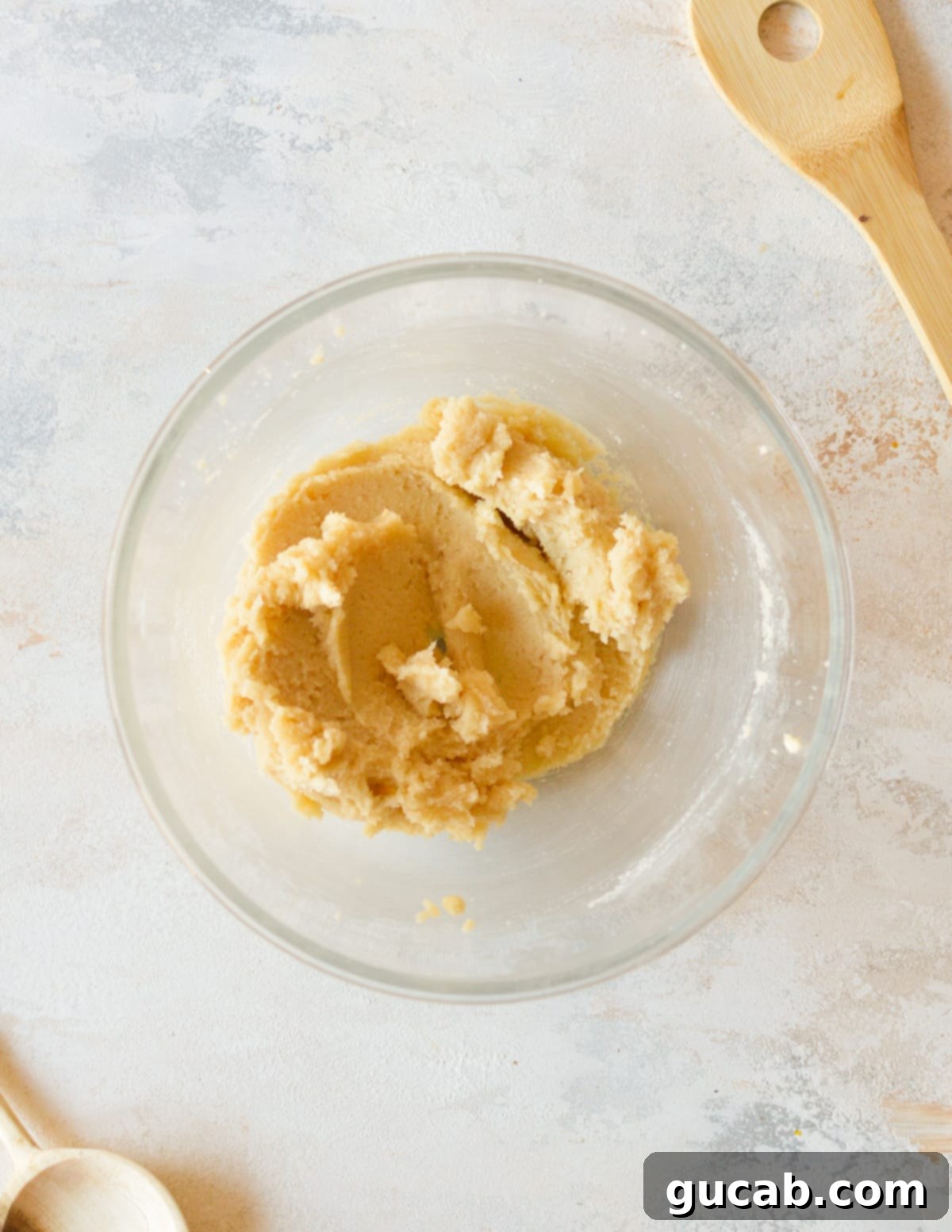 a bowl of creamed butter and sugar
