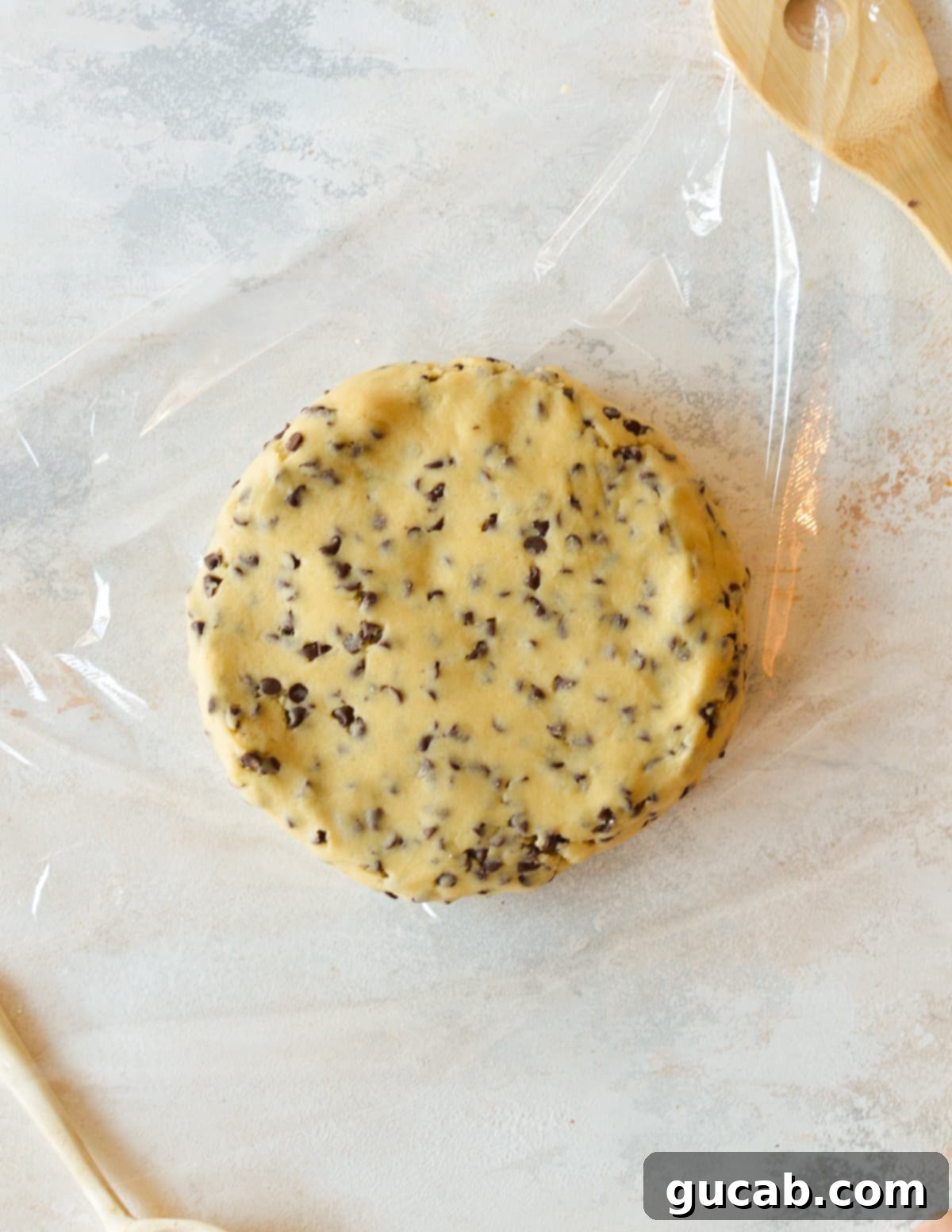 Sweetheart Chocolate Chip Delights 8 a large disc of cookie dough