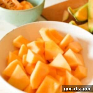 a bowl of cantaloupe