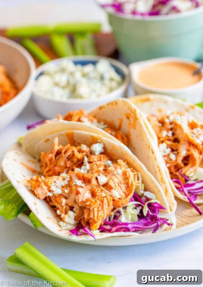 Budget-Friendly Feasts for a Crowd 15 Delicious buffalo chicken tacos, generously filled with spicy chicken and fresh toppings.