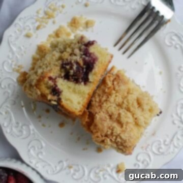 gluten free coffee cake with triple berry swirl