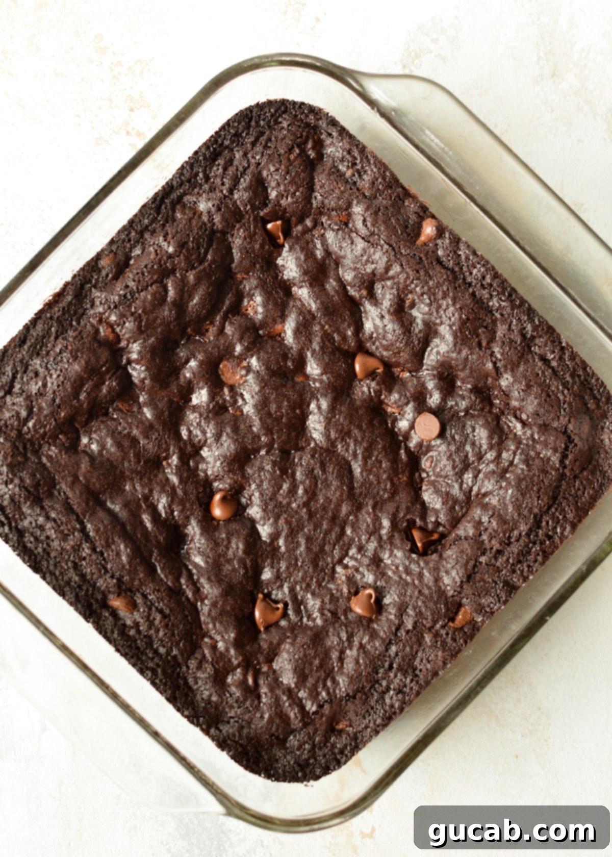 Effortless Fudgy One Bowl Gluten Free Brownies 6 a glass pan of brownies