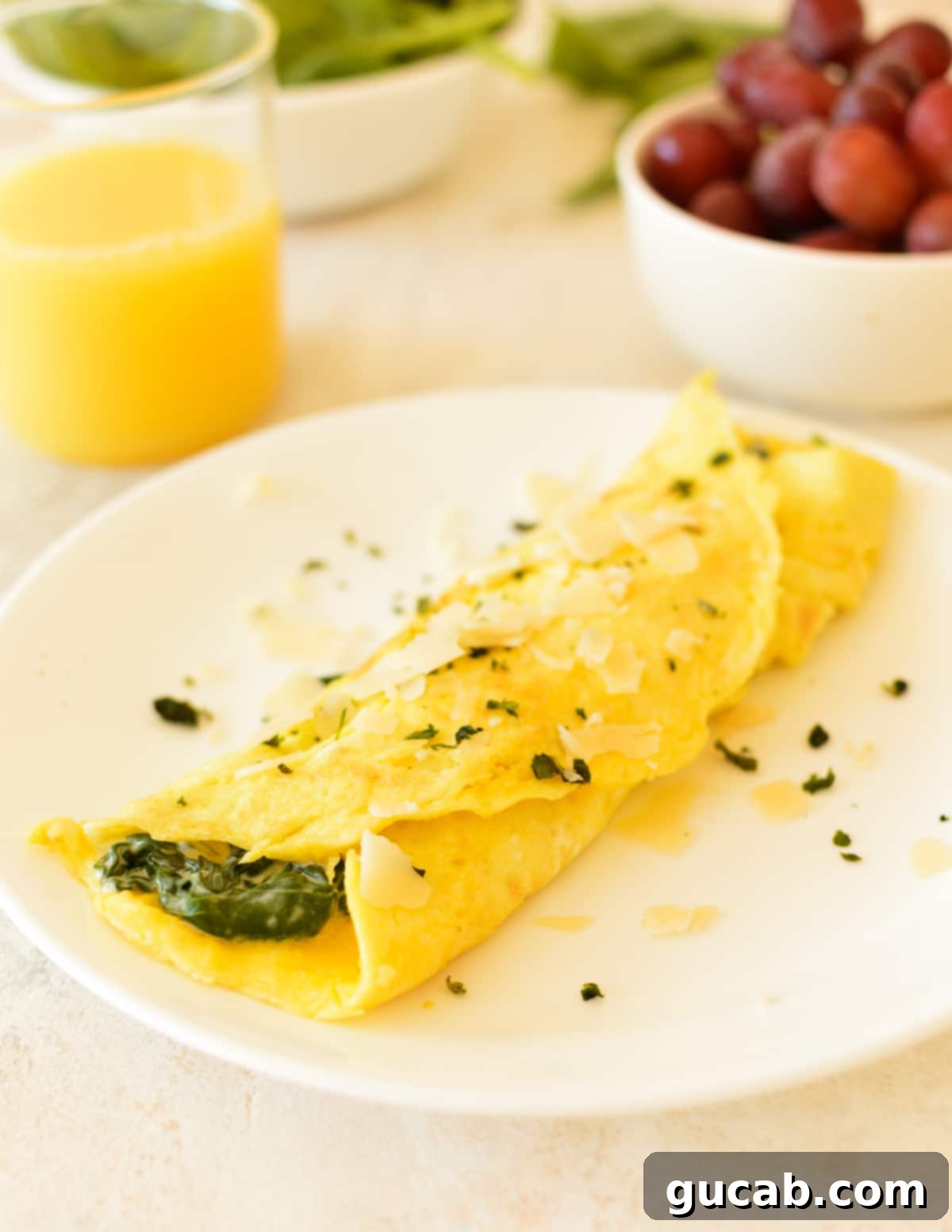 spinach omelette on a plate