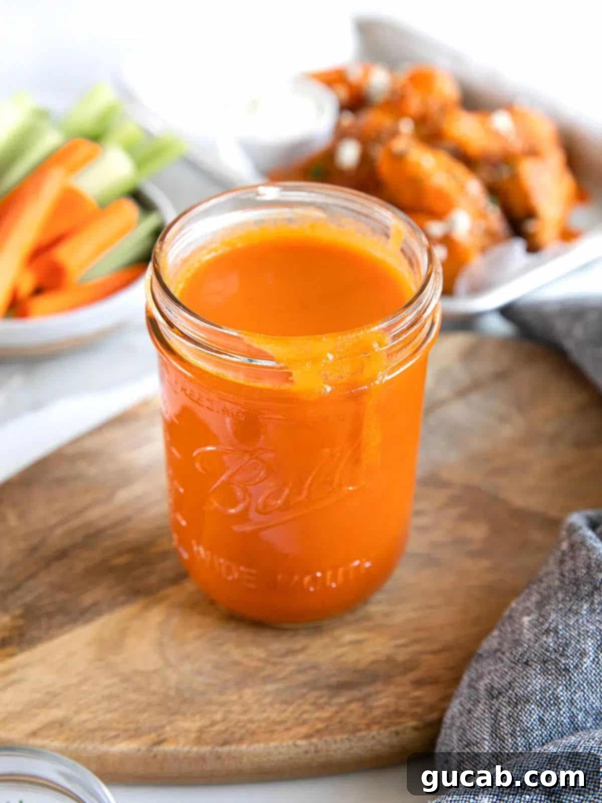 a jar of buffalo sauce.