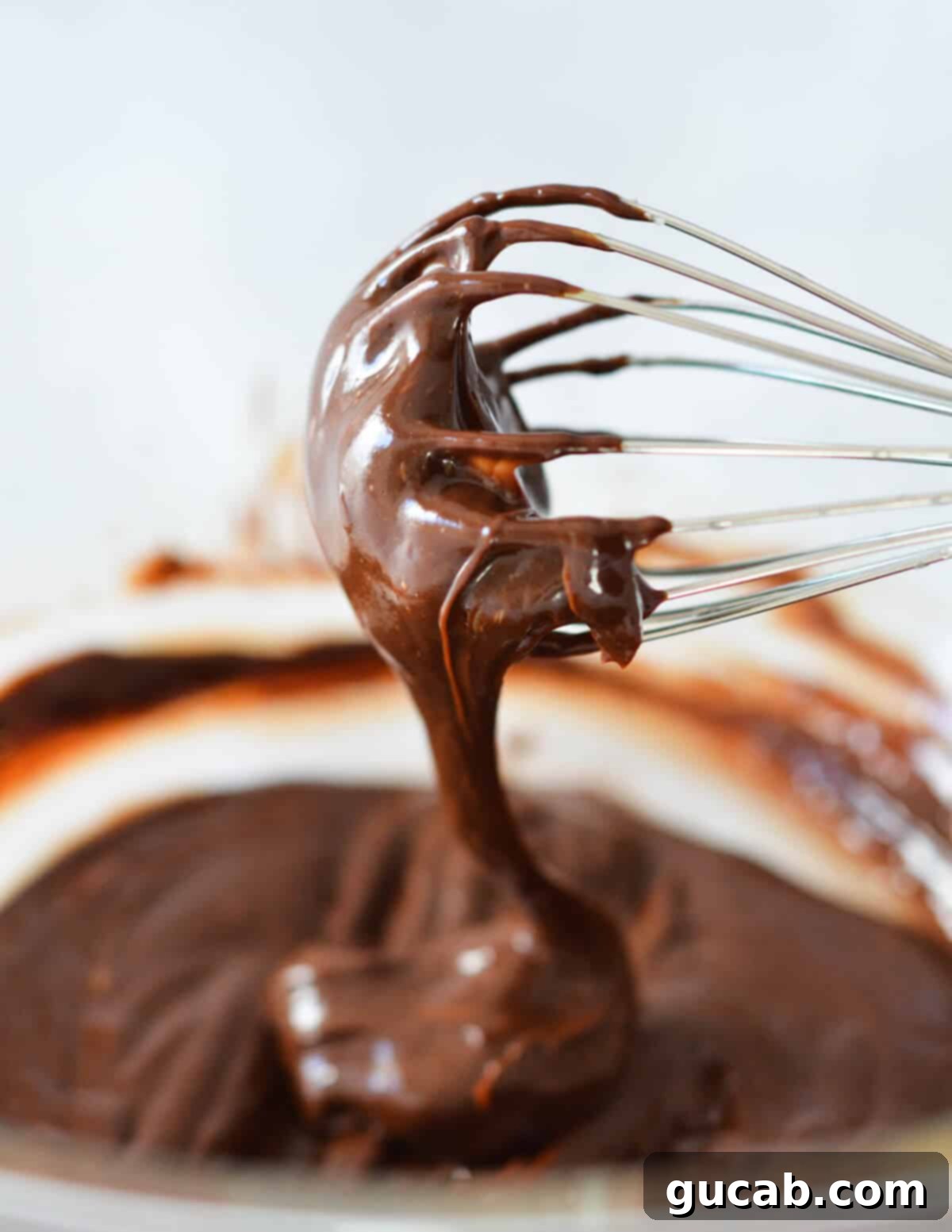 whisk full of chocolate mousse. 
