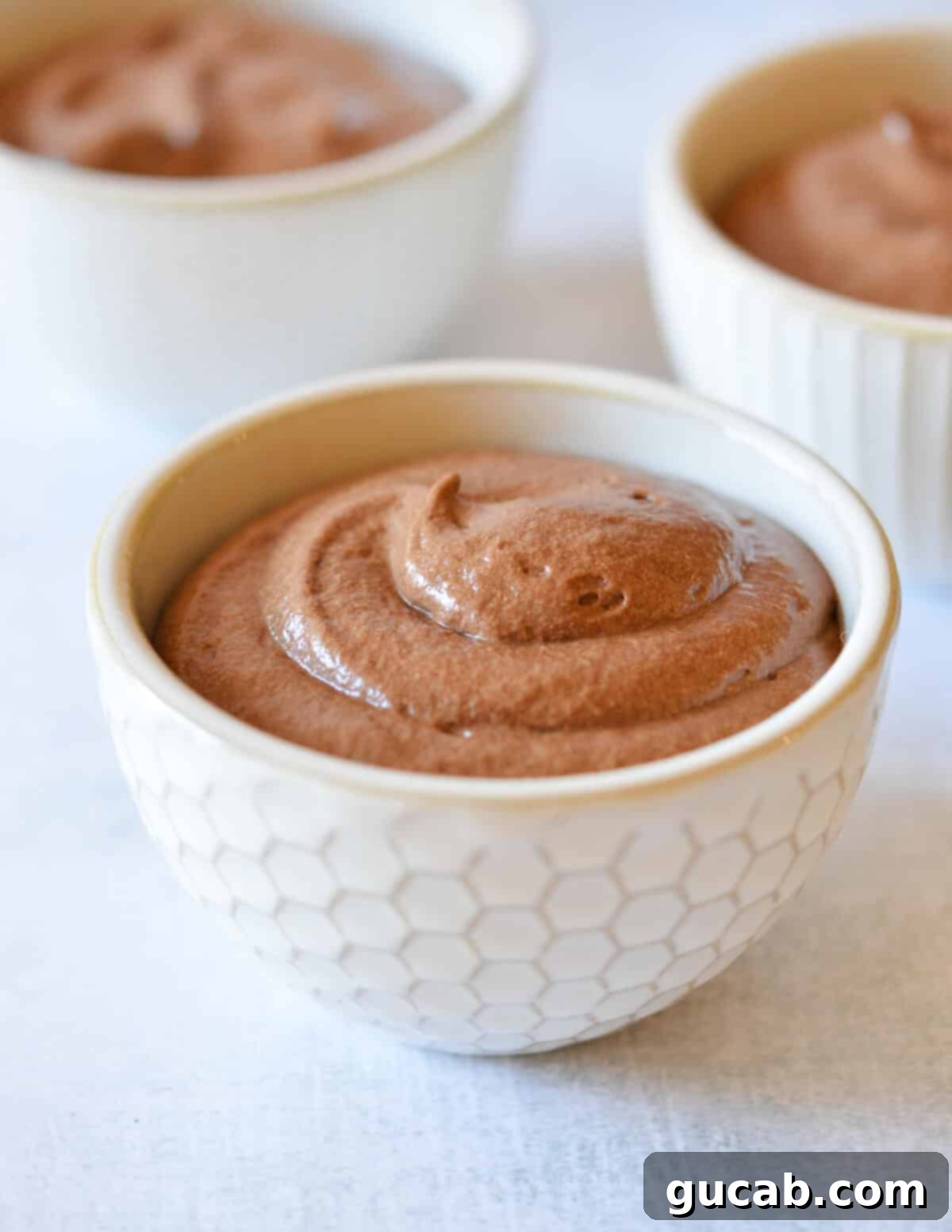 a small bowl of chocolate mousse.