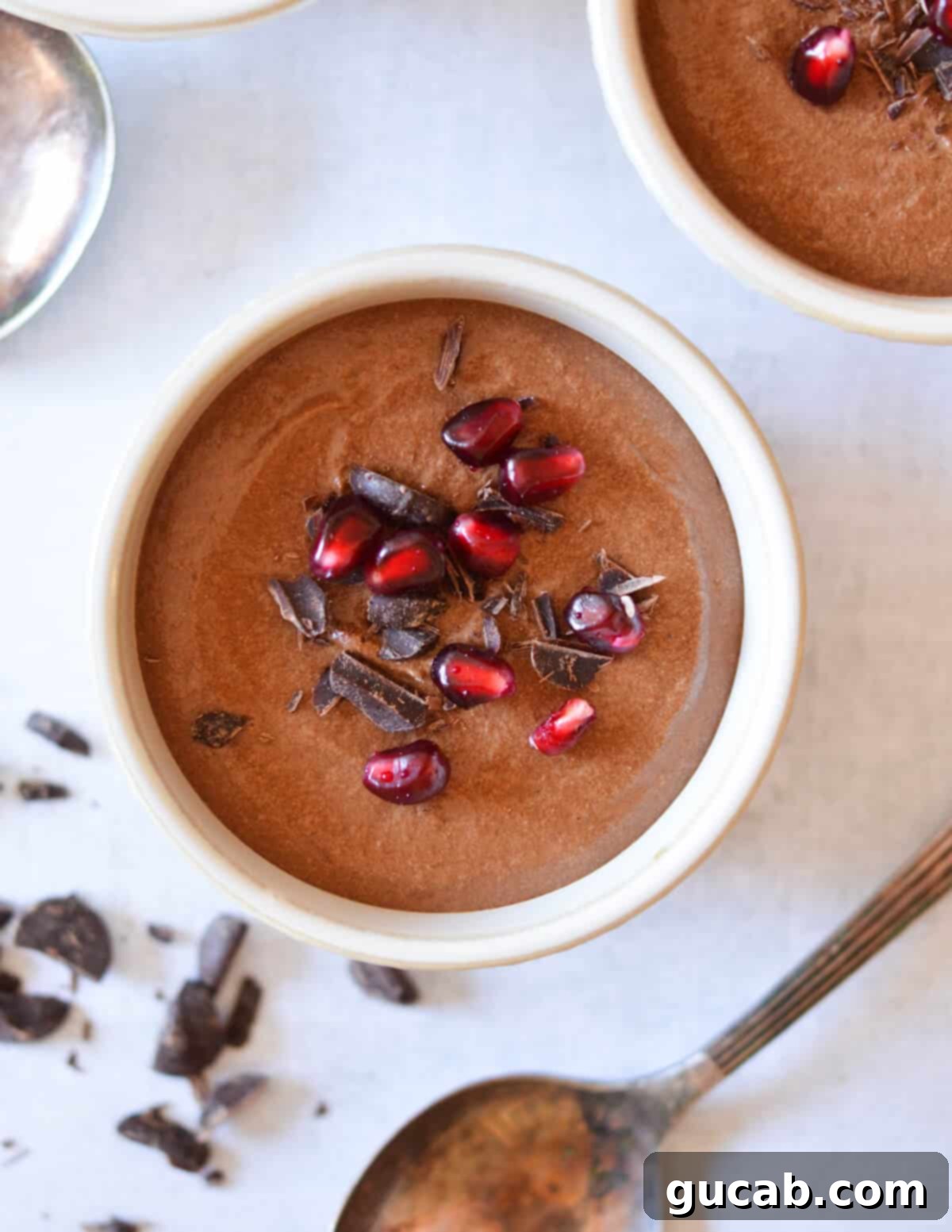 the topside of chocolate mousse. 