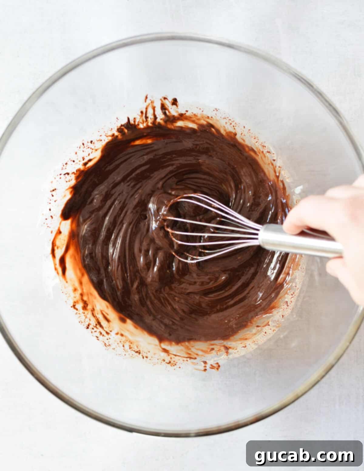 a bowl of melted chocolate
