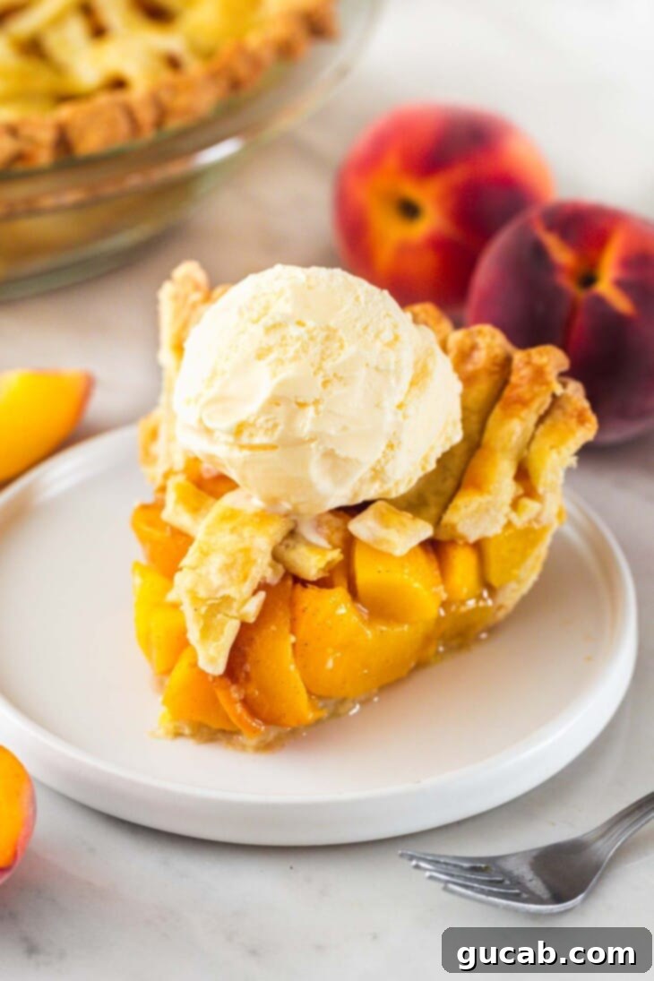 a slice of peach pie.