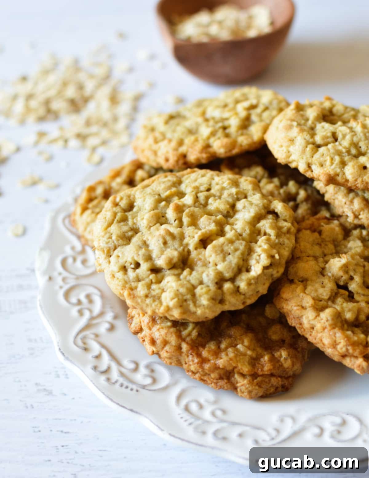Soft and Chewy Oatmeal Bliss 2 a plate of soft and chewy oatmeal cookies