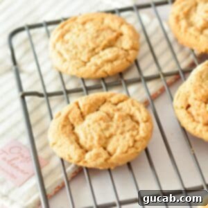 Soft & Chewy Peanut Butter Delights 15 Freshly baked soft and chewy peanut butter cookies on a wire cooling rack.