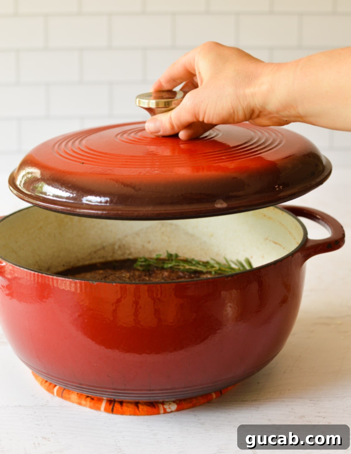 pot roast in a dutch oven. 