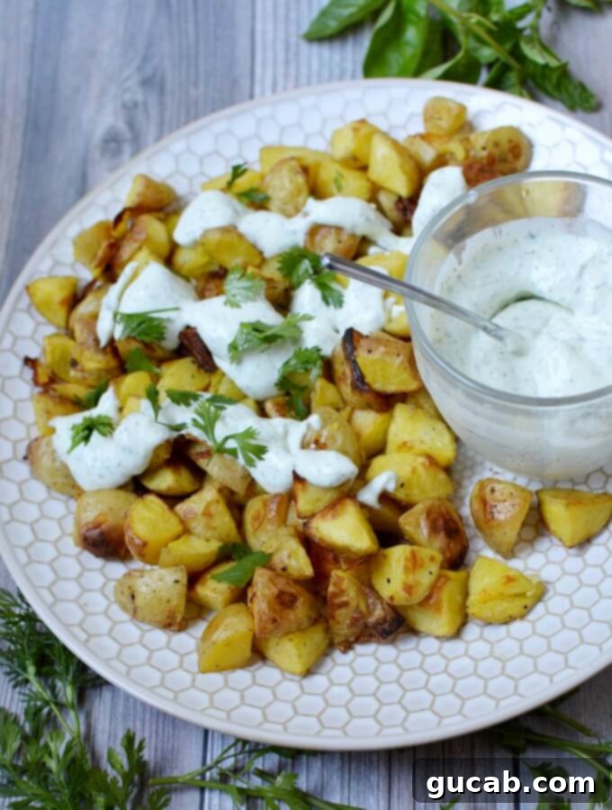 preparing oven roasted potatoes