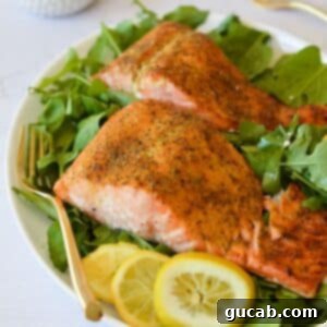 lemon pepper salmon on greens