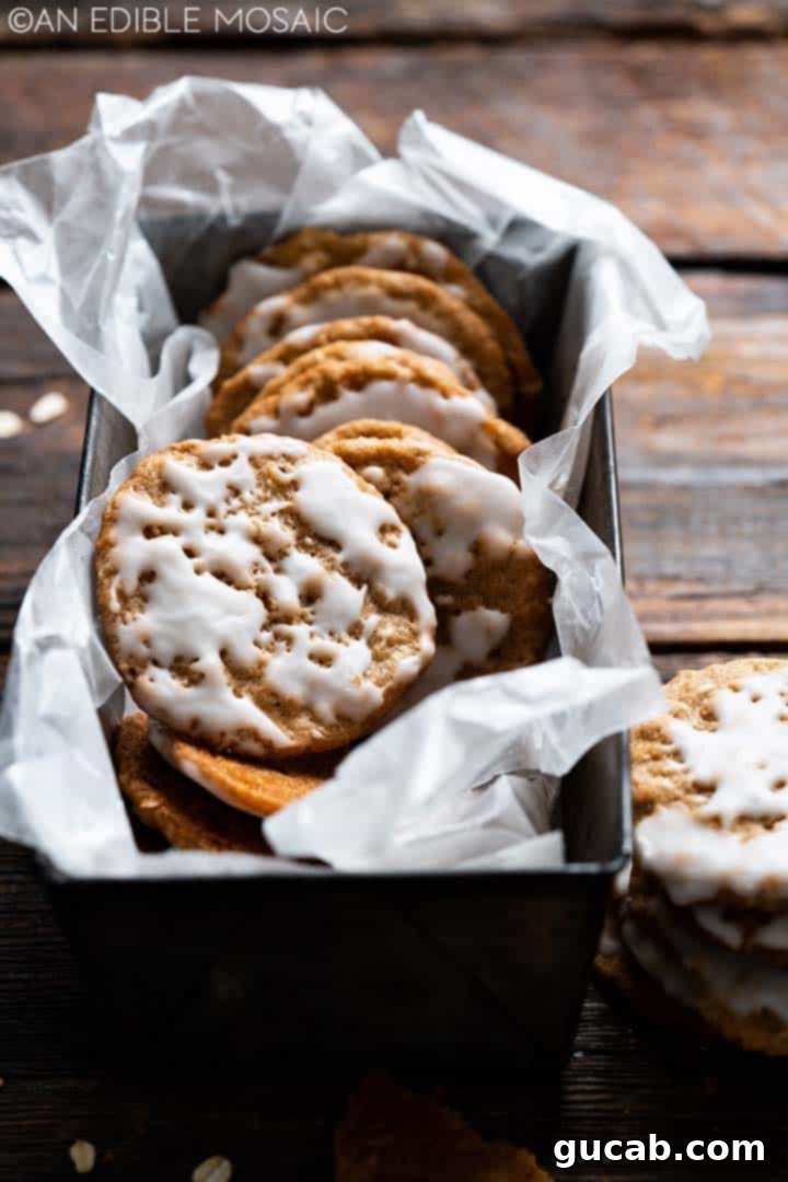 Next-Level Cookies: 25 Recipes You Need to Bake 14 A pan of perfectly iced oatmeal cookies, ready for tasting.