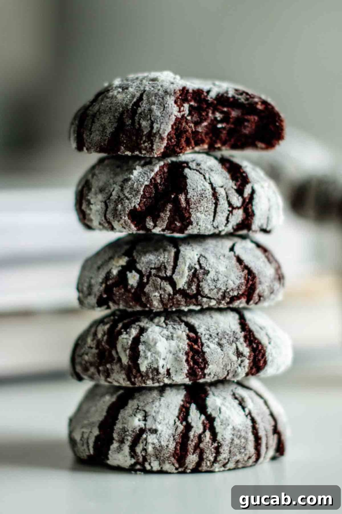 Next-Level Cookies: 25 Recipes You Need to Bake 21 A stack of festive chocolate ginger crinkle cookies.