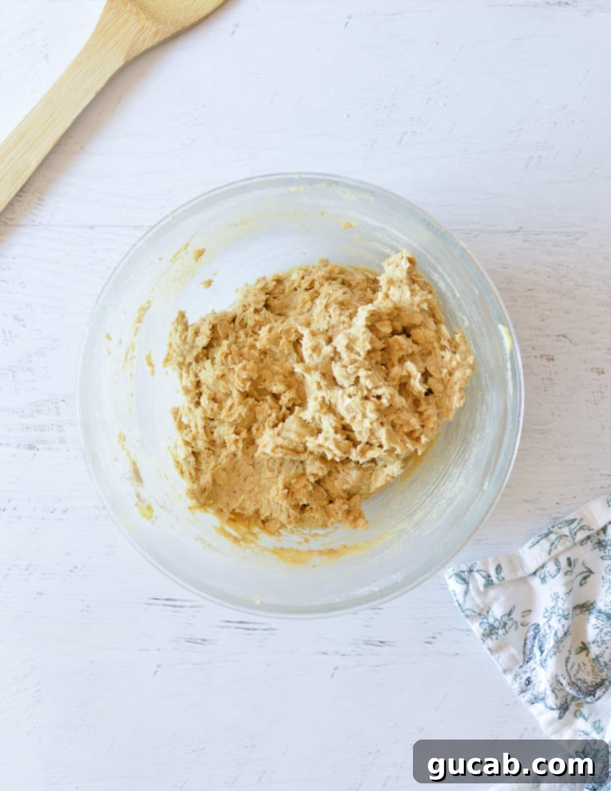 oatmeal cookie dough in a bowl. 