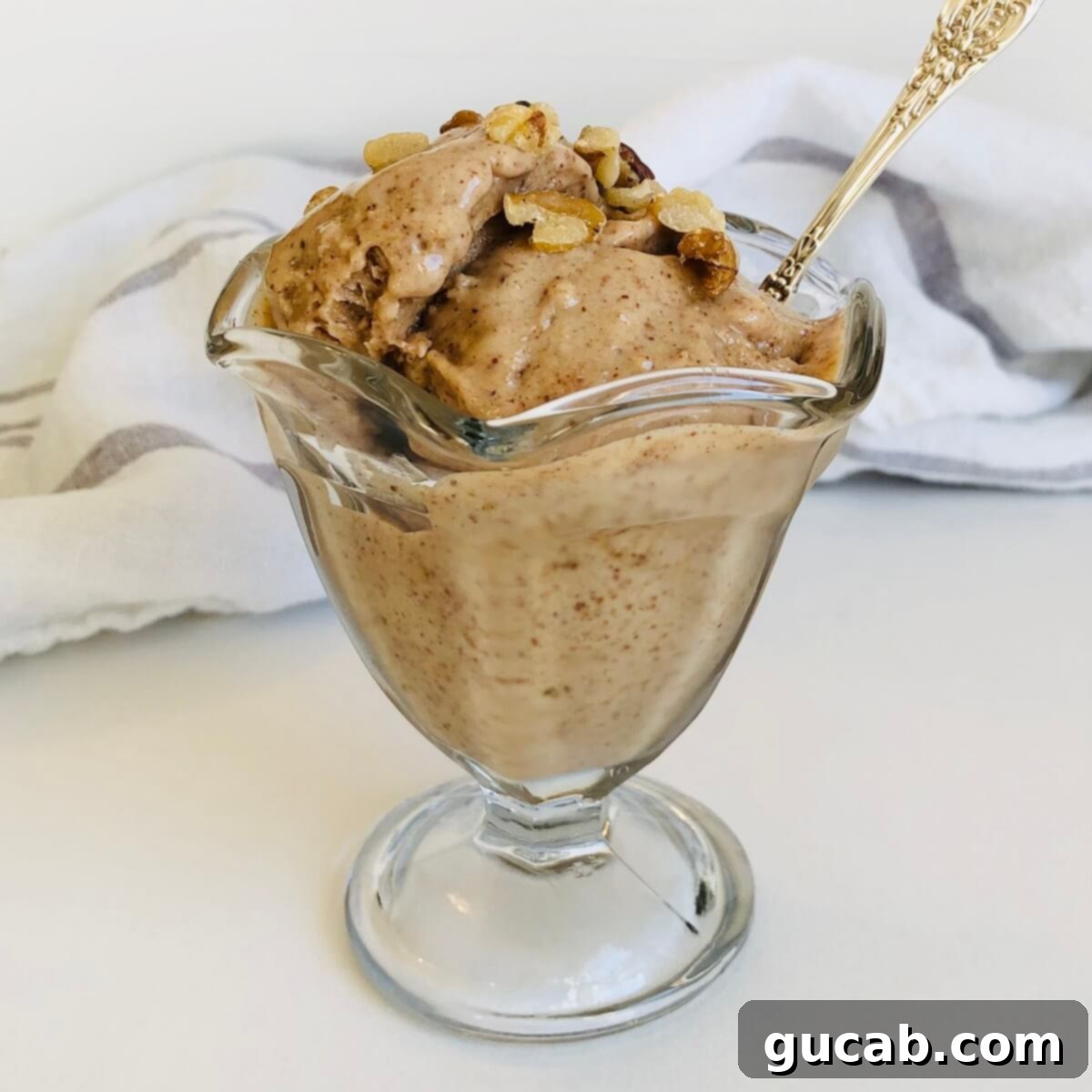 banana bread nice cream in a glass. 