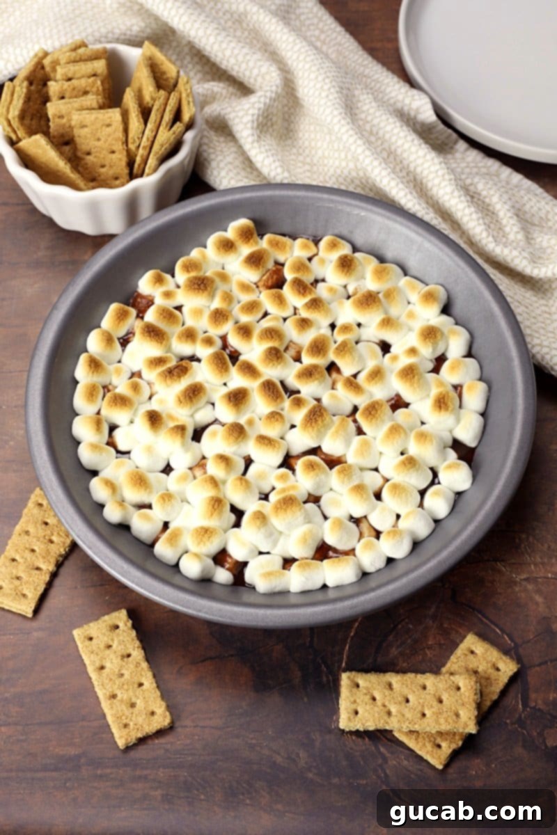 smores dip in a bowl