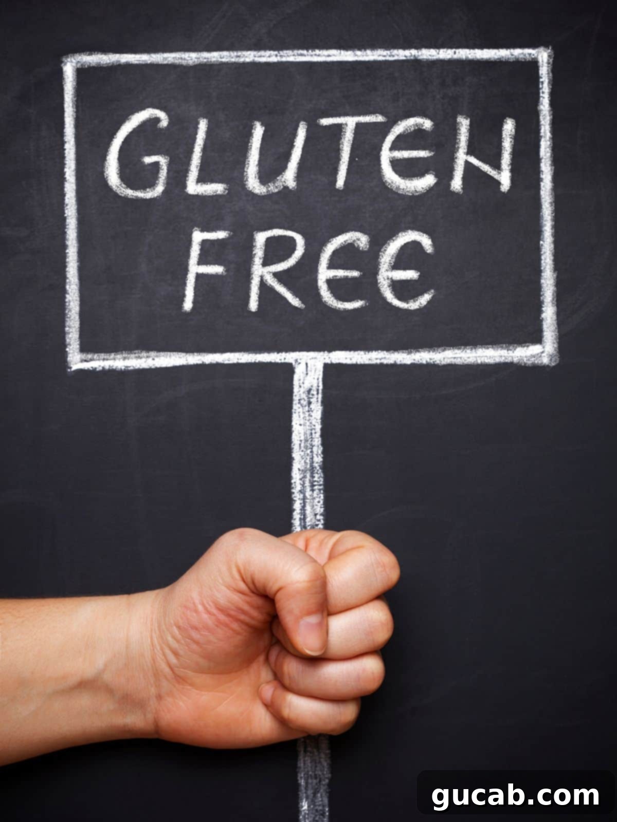 hand holding gluten free sign
