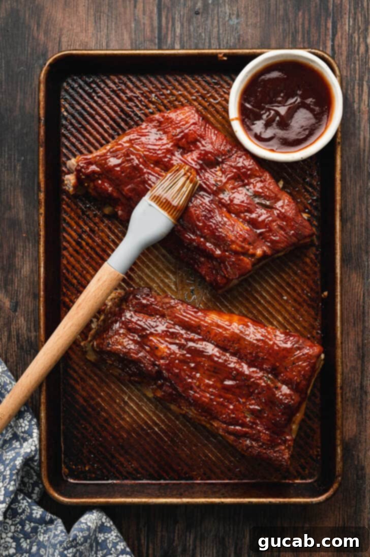 baby back ribs on a sheet pan. 
