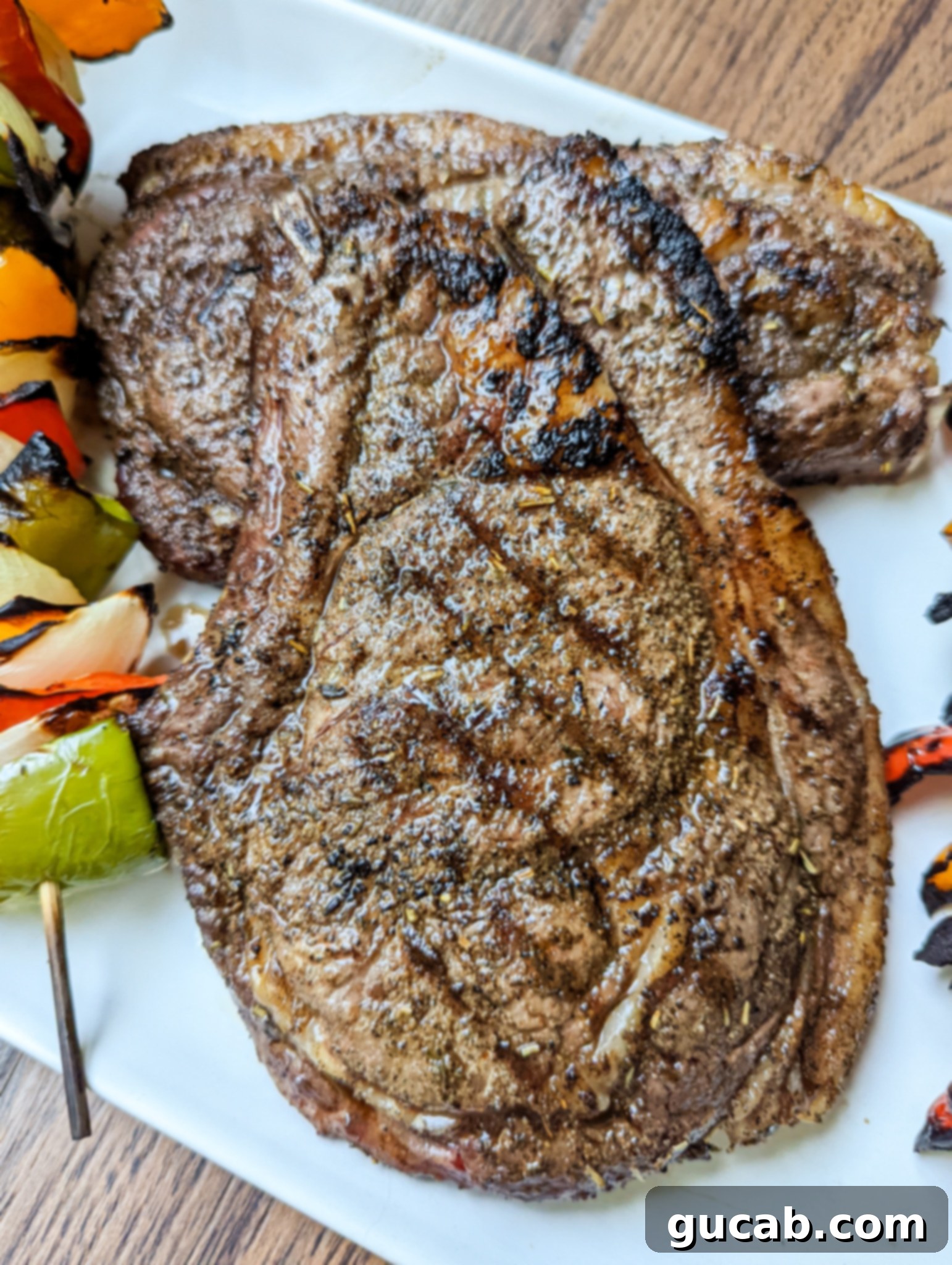 grilled ribeye steak. 