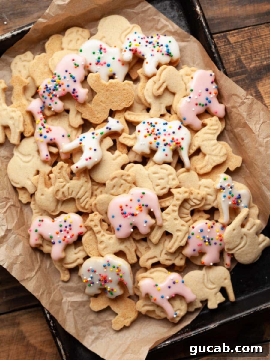 21 Heavenly Gluten-Free Cookies 13 gluten free animal crackers on parchment paper