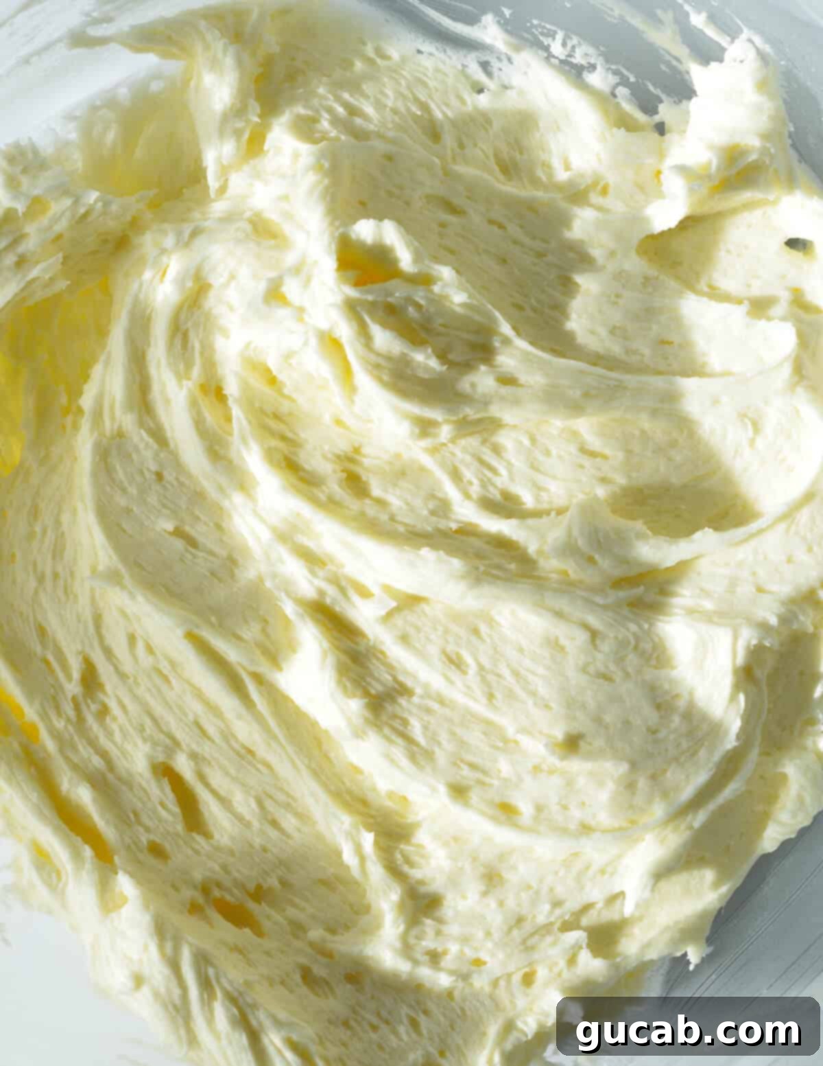 close up of buttercream frosting. 
