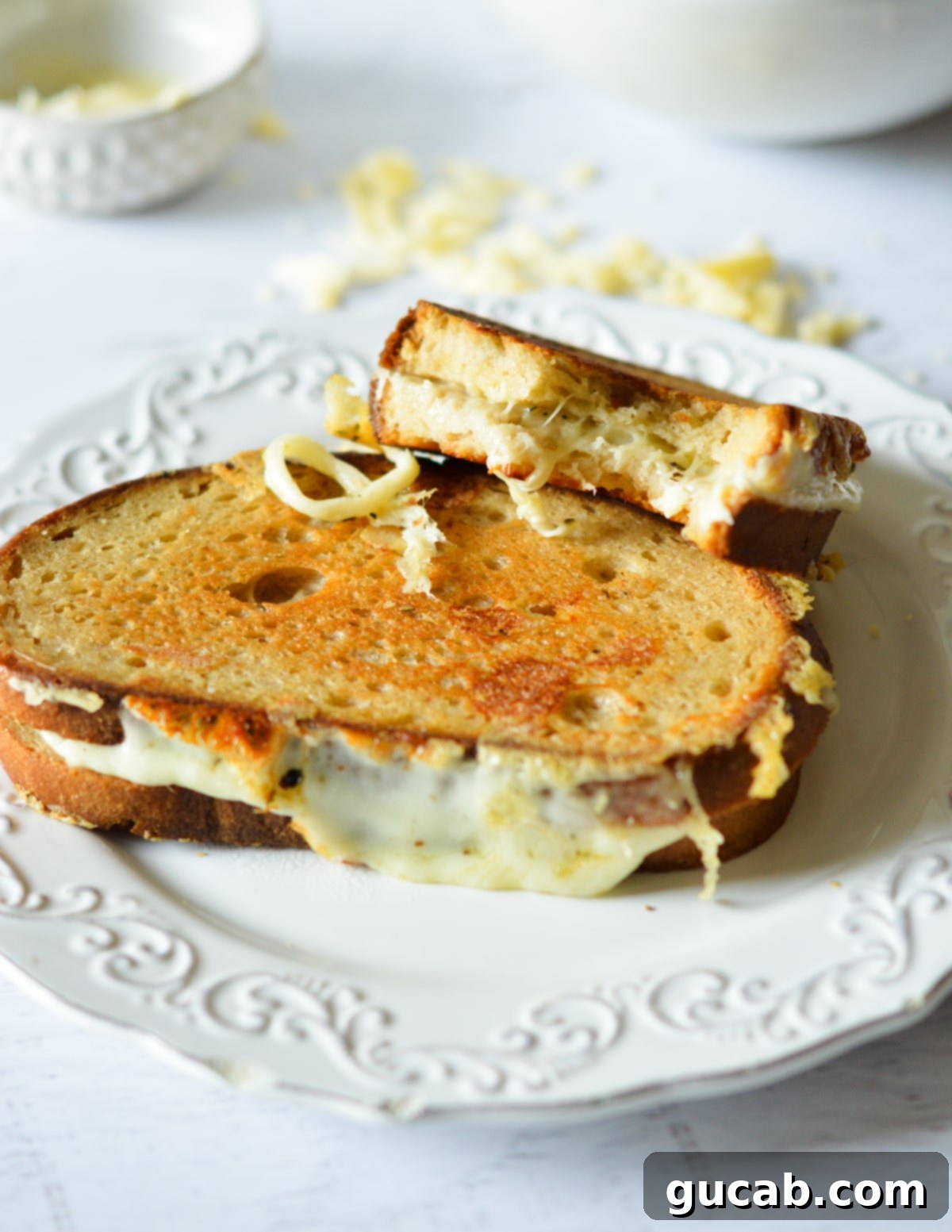 grilled cheese on a plate. 