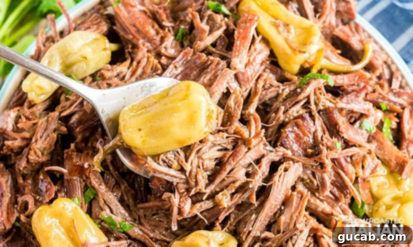 shredded pork with pepperoncini peppers. 