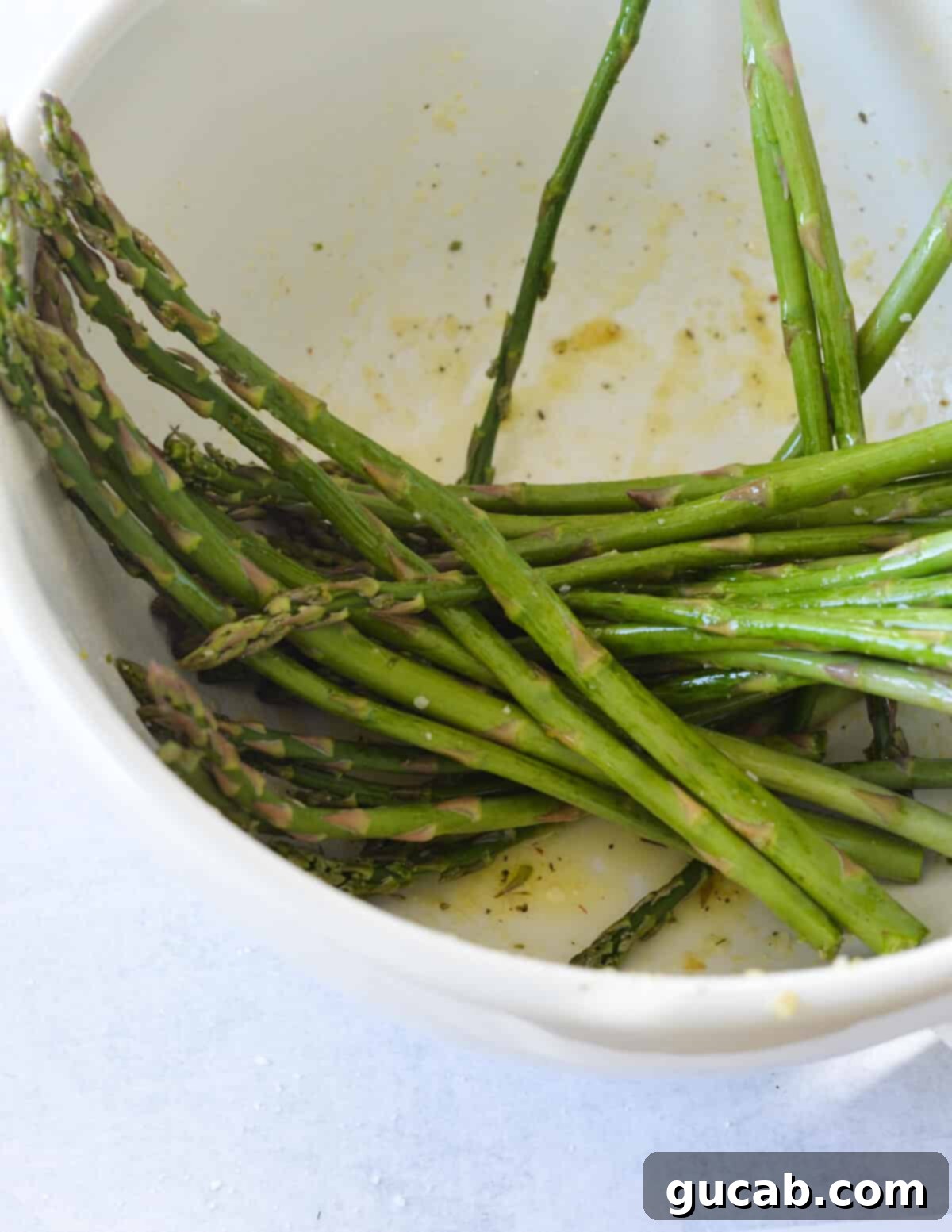 asparagus tossed with olive oil. 