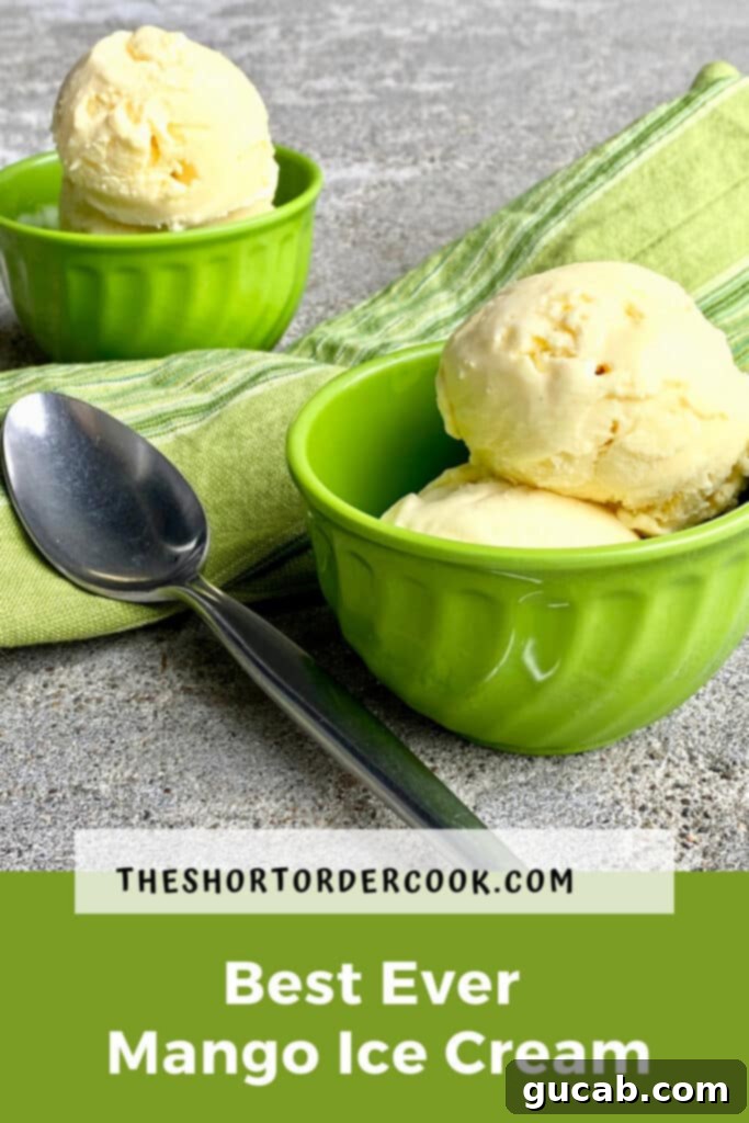 Sun-Kissed Mango Creations 12 A bowl of rich, creamy homemade mango ice cream.