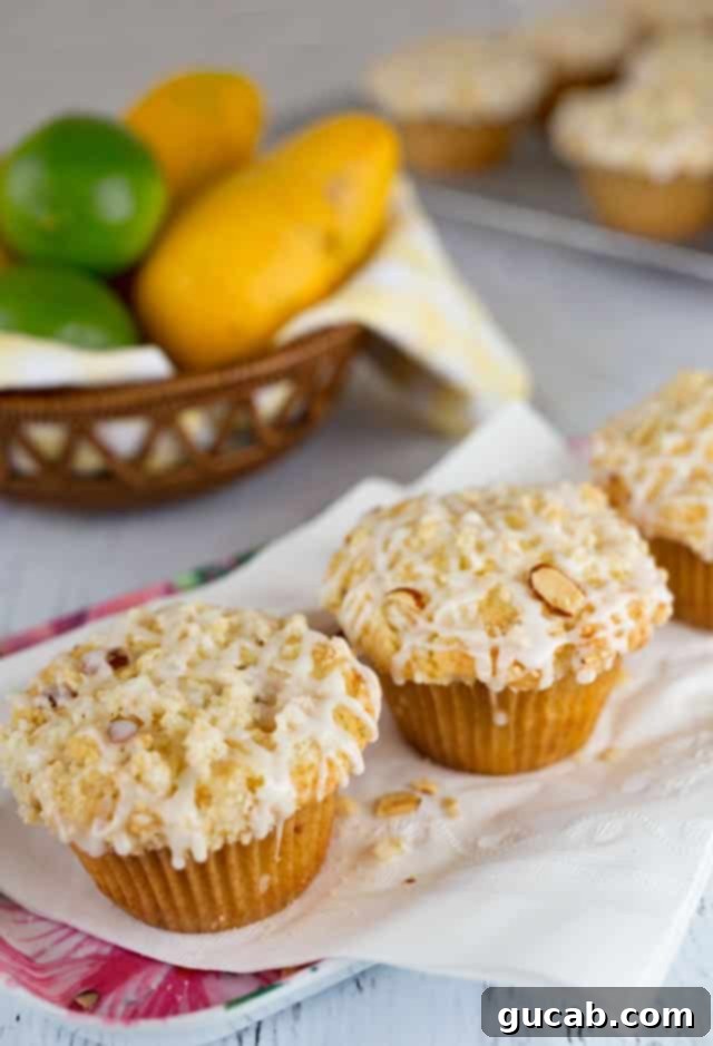 Sun-Kissed Mango Creations 21 Delicious and fluffy mango lime muffins with a crunchy almond streusel topping.
