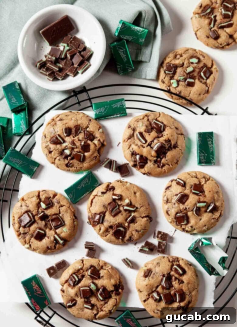 19 Peppermint Desserts to Sweeten Your Holidays 16 andes mint cookies on a wire rack