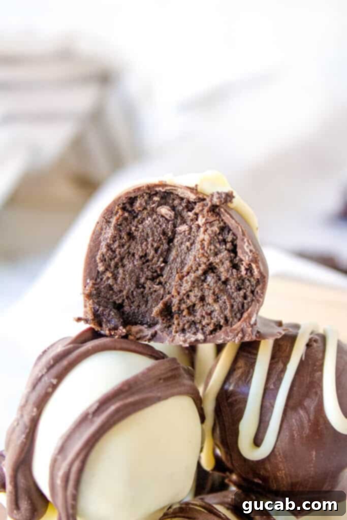 19 Peppermint Desserts to Sweeten Your Holidays 20 half of an oreo ball stacked on oreo balls.