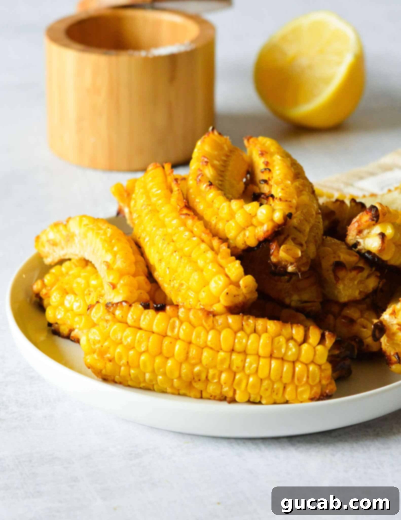 a plate of roasted corn ribs. 