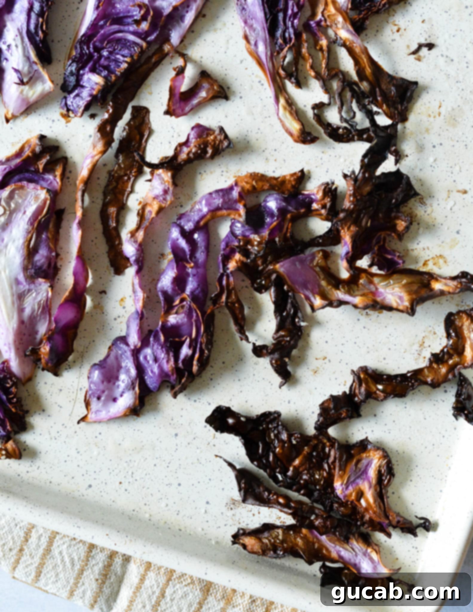 crispy roasted cabbage on a sheet pan. 