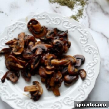 Sweet and Savory Balsamic Glazed Mushrooms 8 A plate of caramelized mushrooms