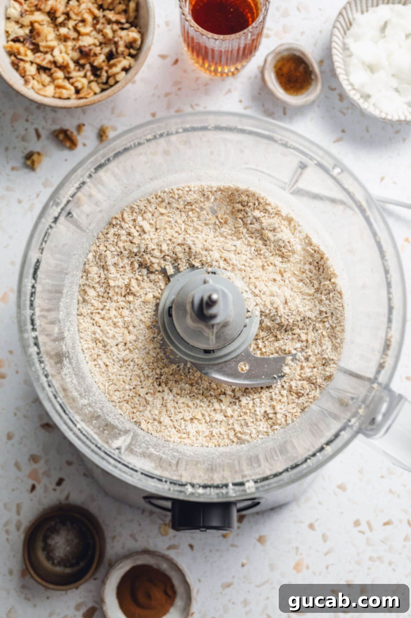 ground oats in a food processor. 
