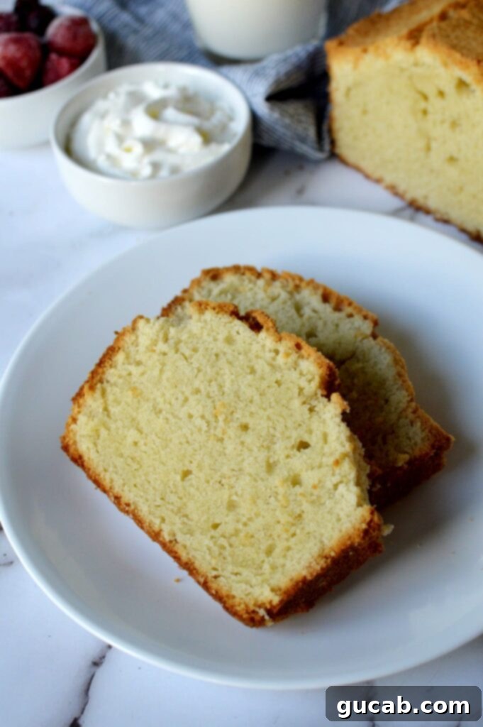 Gluten-Free Sour Cream Pound Cake, showcasing its golden brown crust and perfect form.