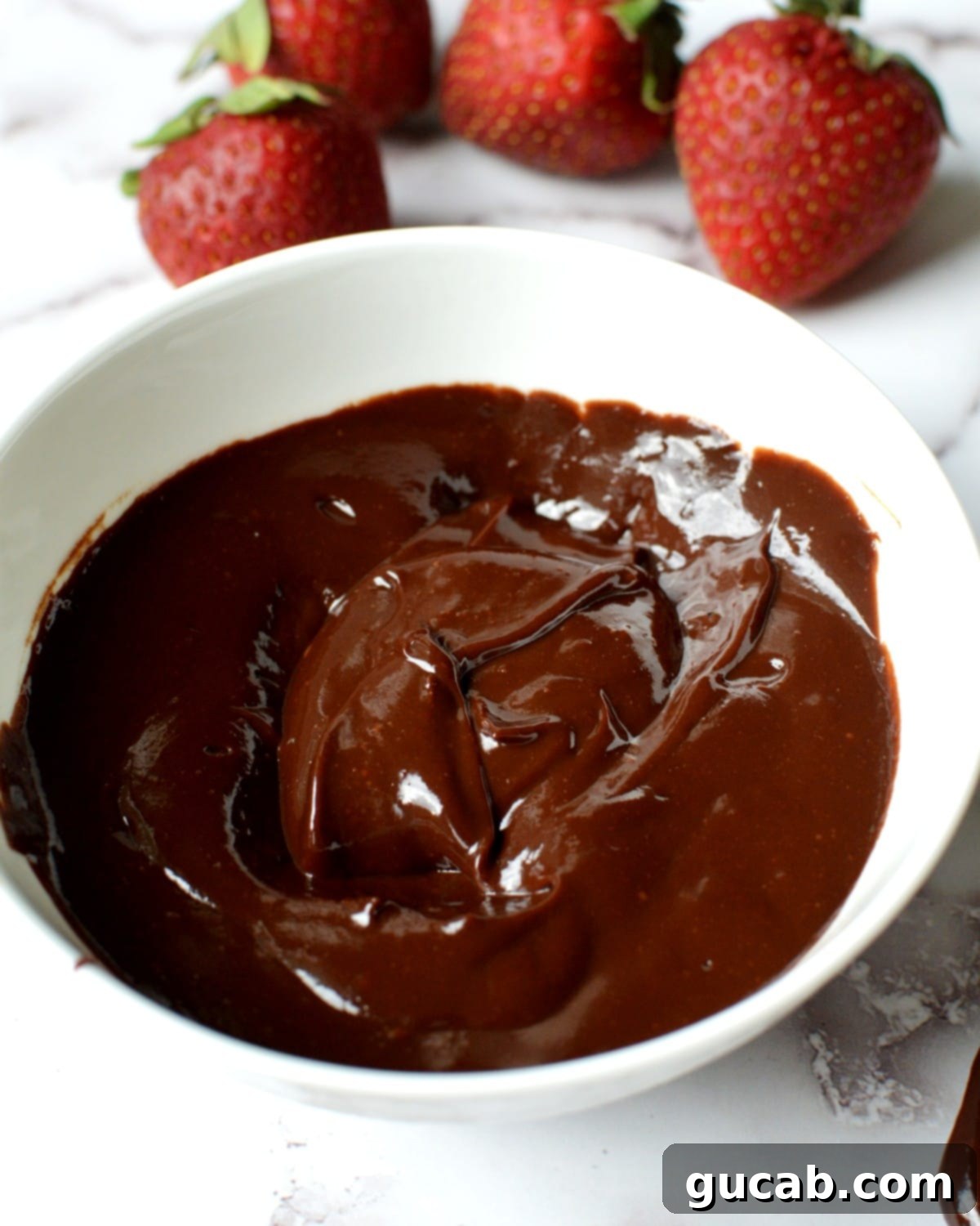 chocolate ganache without cream on a table
