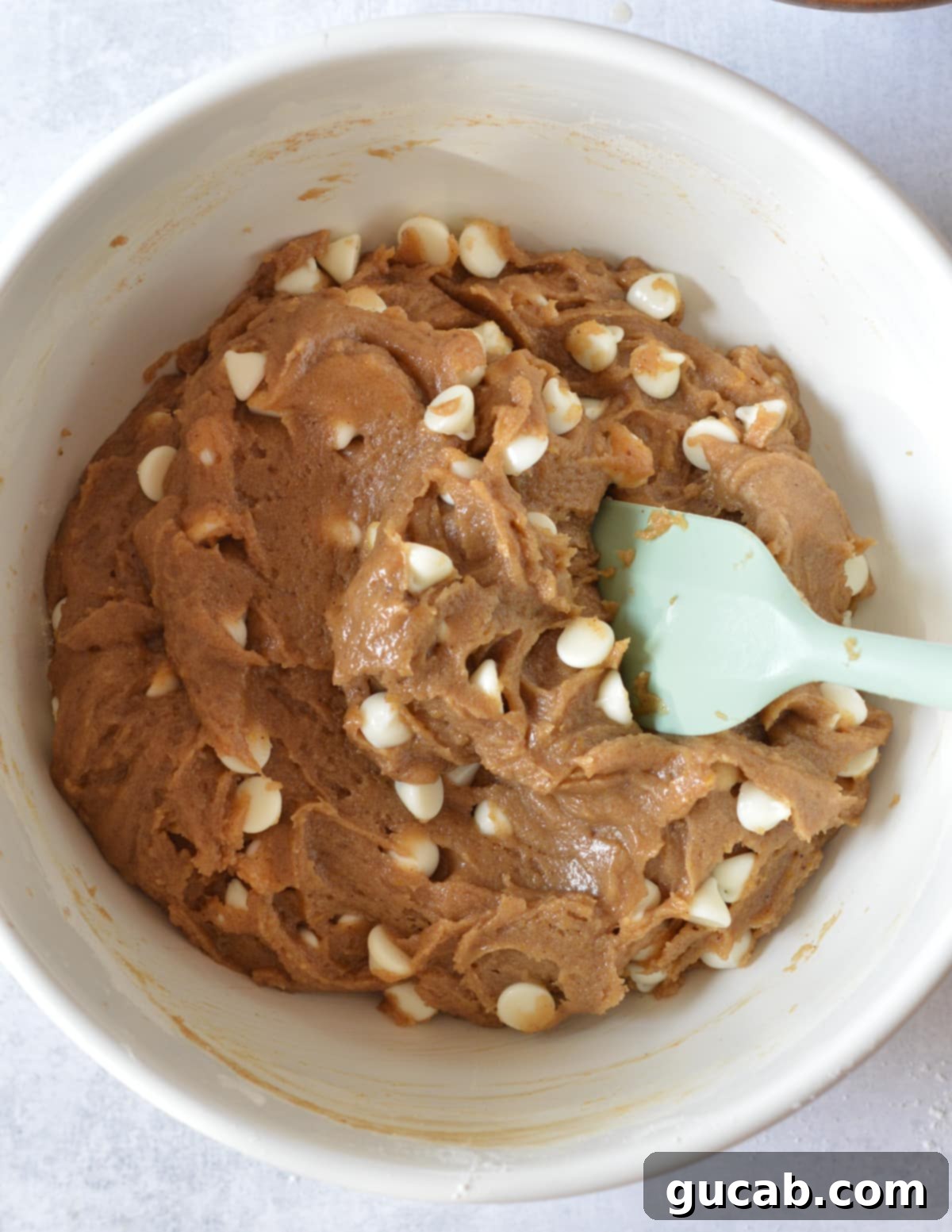 a bowl of gluten-free blondie dough.